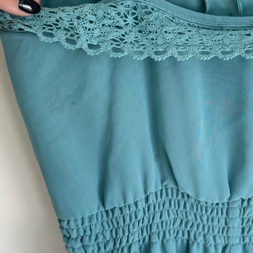 Kimchi Blue Teal Lace Slip Dress Urban Outfitters Size Small - Picture 5 of 8
